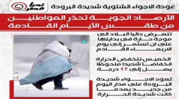 تحذير موجز.. الأرصاد تشير إلى طقس بارد يتطلب ملابس شتوية